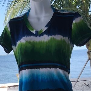 Tommy Bahama tye-dye horizontal stripe shift dress